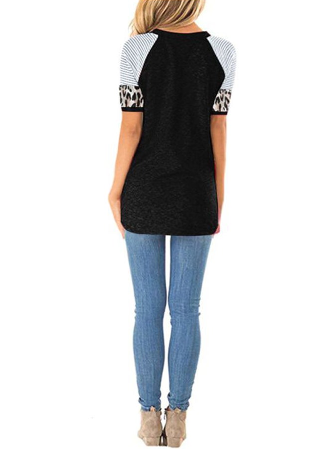 Leopard Printed T-Shirt Black/White/Beige - Image 5