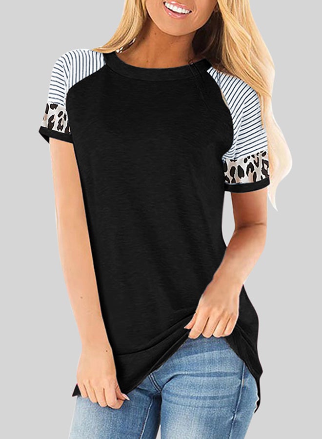 Leopard Printed T-Shirt Black/White/Beige - Image 3