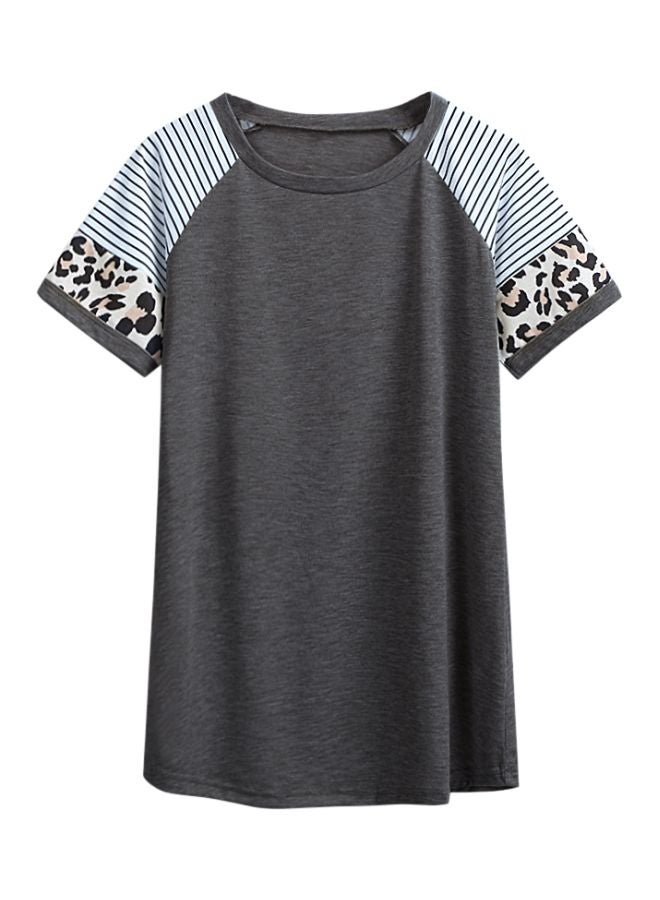 Leopard Printed T-Shirt Dark Grey/White/Black - Image 1