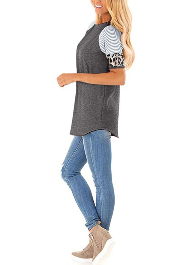 Leopard Printed T-Shirt Dark Grey/White/Black - Image 4