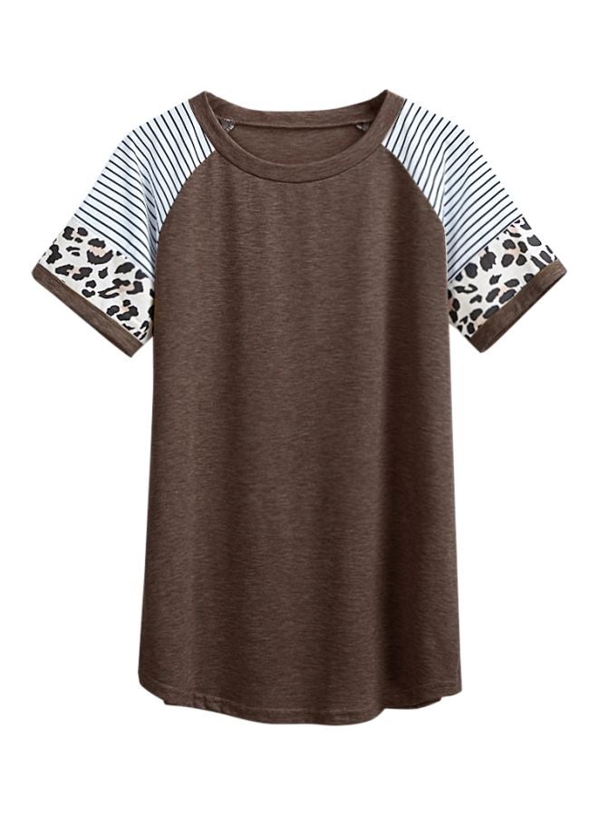 Leopard Printed T-Shirt Coffee/White/Black  - Image 1