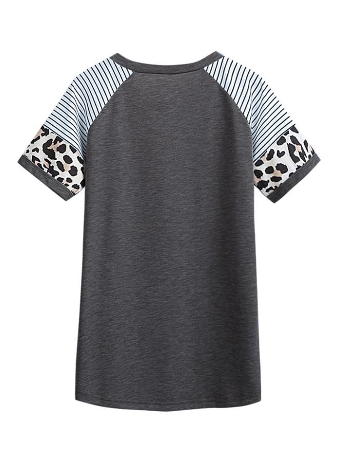 Leopard Printed T-Shirt Dark Grey/White/Black - Image 2