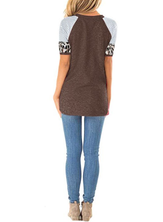 Leopard Printed T-Shirt Coffee/White/Black  - Image 2