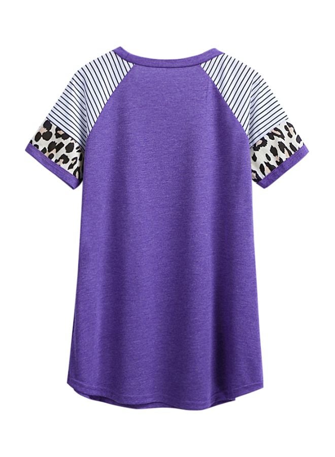 Leopard Printed T-Shirt Purple/White/Black - Image 3