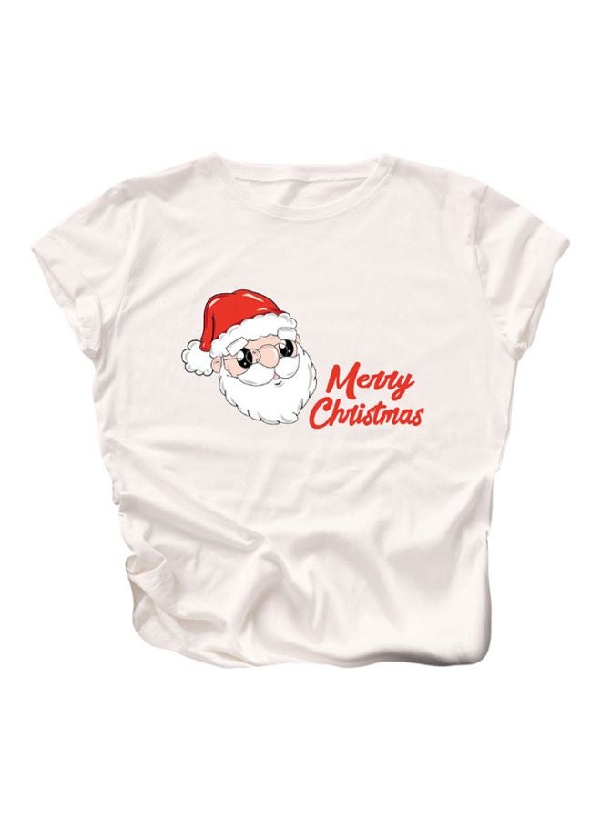 Santa Claus Printed T-Shirt White/Red/Black - Image 1