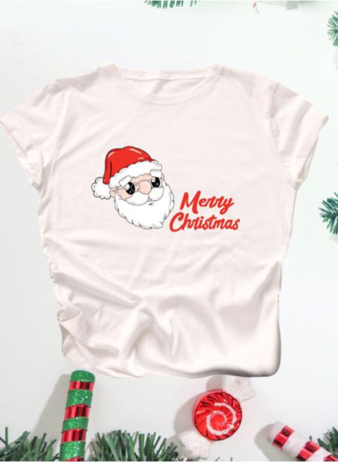 Santa Claus Printed T-Shirt White/Red/Black - Image 3