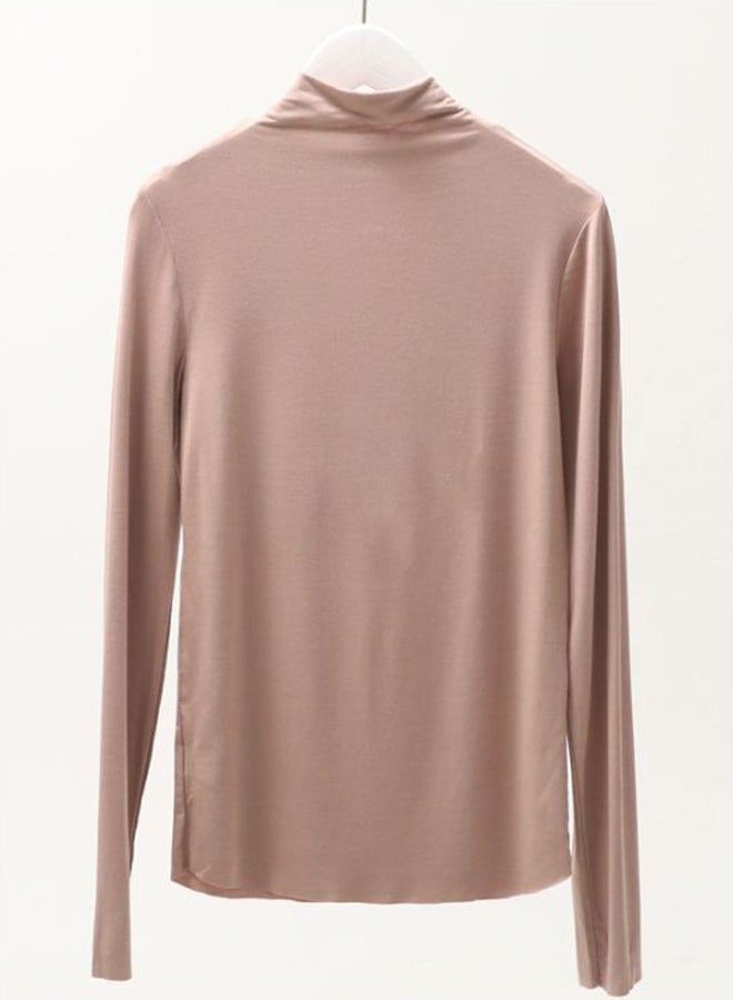 Solid Long Sleeves T-Shirt Khaki - Image 1
