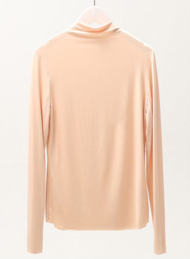 Solid Long Sleeves T-Shirt Beige - Image 1