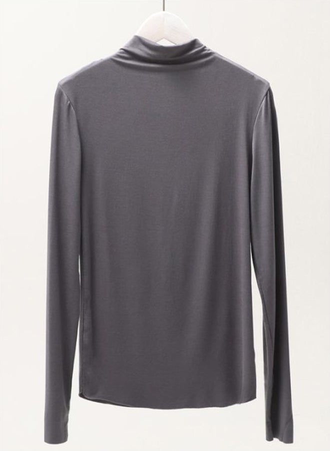 Solid Long Sleeves T-Shirt Grey - Image 1