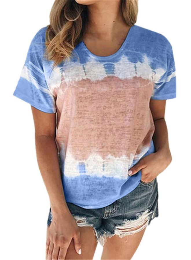 Dye Pattern T-Shirt Blue/White/Pink