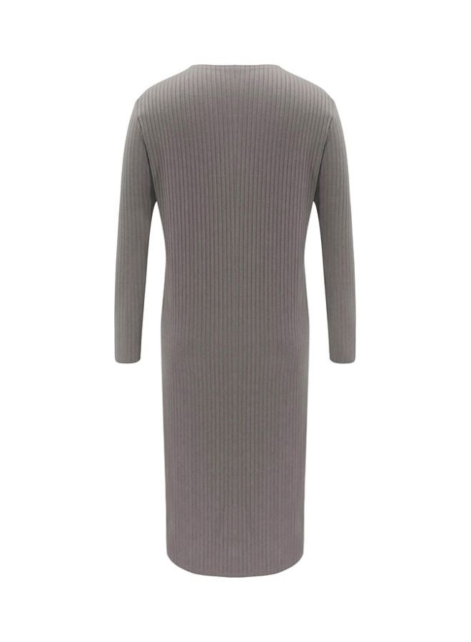 Generic - Knitted Open Front Cardigan Grey - Image 1