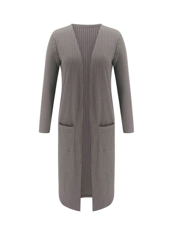 Generic - Knitted Open Front Cardigan Grey - Image 1