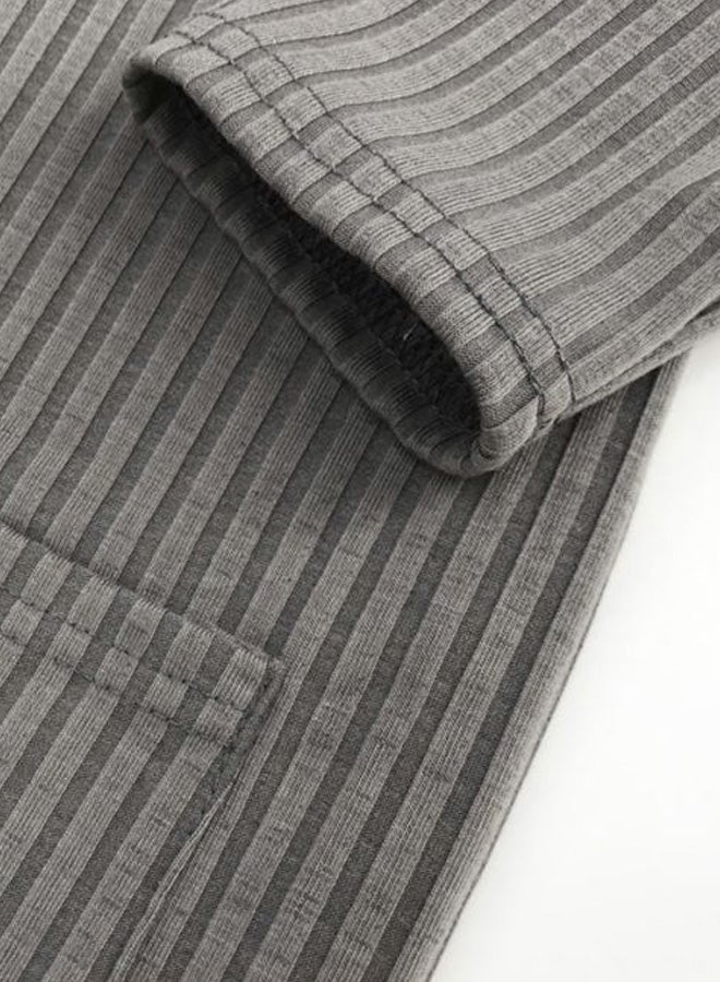 Generic - Knitted Open Front Cardigan Grey - Image 1