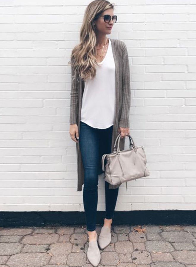 Generic - Knitted Open Front Cardigan Grey - Image 1