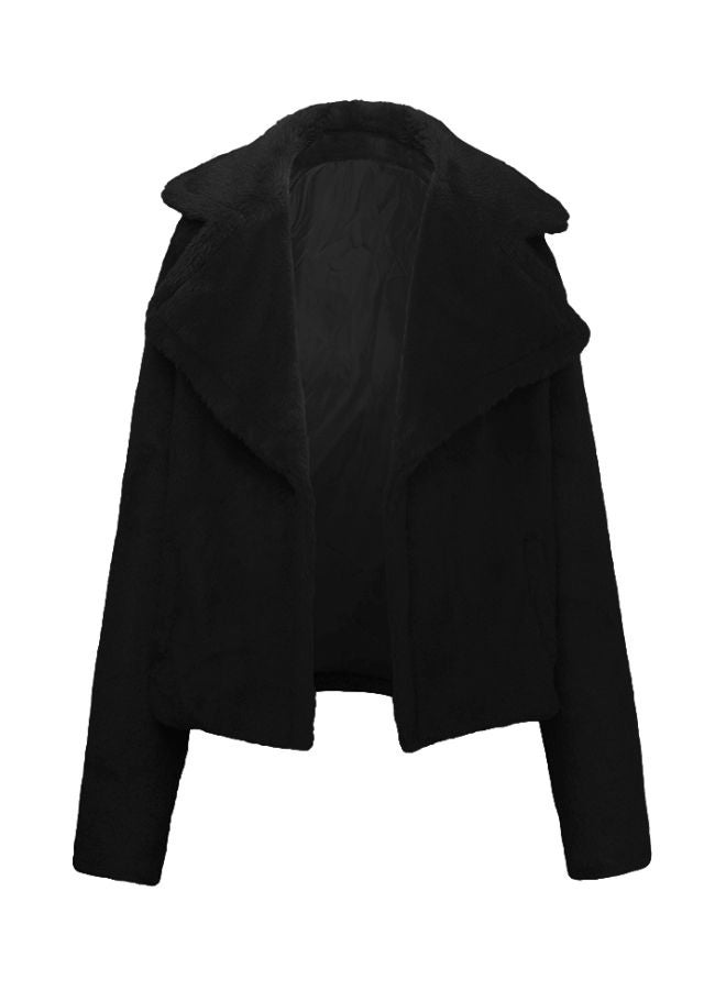 Solid Fluffy Jacket Dark Coffee - Image 1