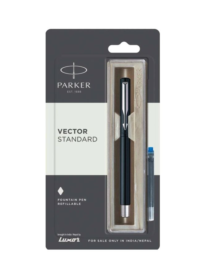 PARKER - 4-Piece Vector Standard Fountain Pen And Ink Cartridge Set Blue - Image 1