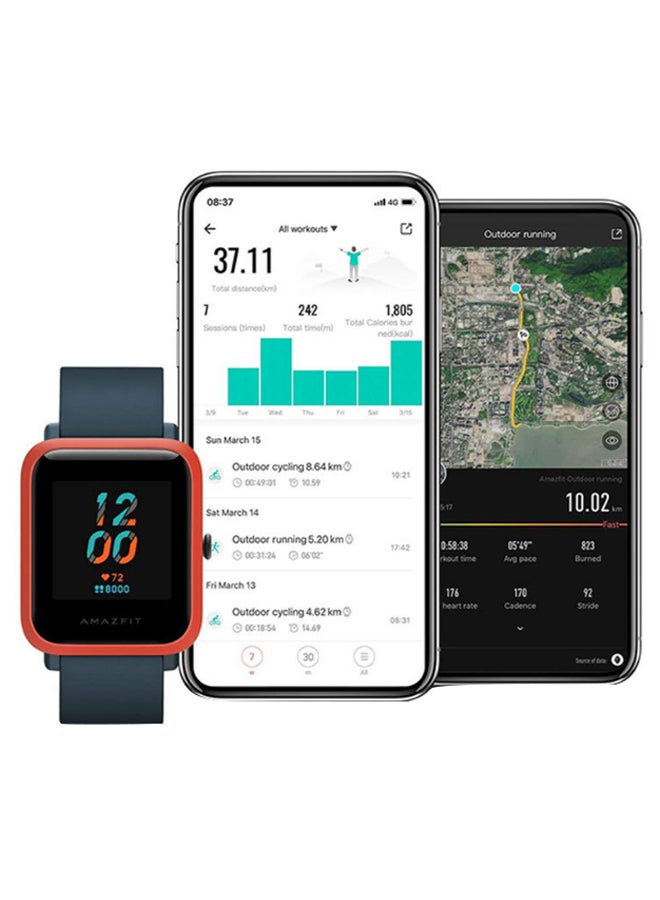 Amazfit - Bip S Smartwatch Orange/Black - Image 1