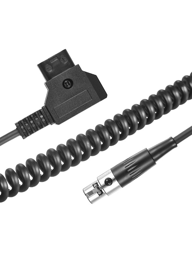 ANDOER D-Tap Male To Mini XLR 4 Pin Coiled Cable Black/Silver - Image 2