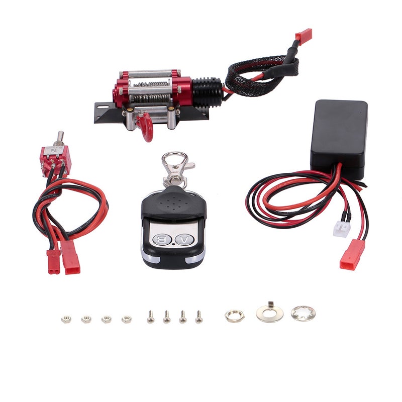Generic - 1/10 Steel Wired Automatic Crawler Winch Control System And Wireless Remote Receiver For Traxxas HSI TAMIYA CC01 Axial SCX10 RC4WD D90 RC Crawler 13 X 4 X 8cm - Image 1