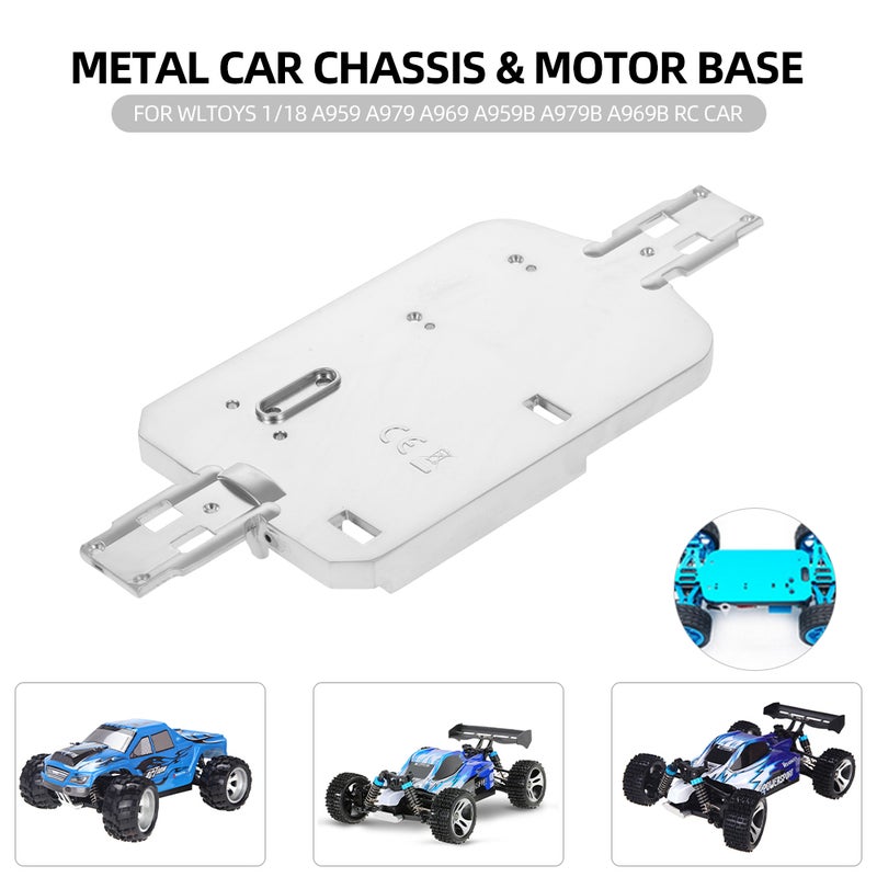 Metal Car Chassis And Motor Base For WLtoys 1/18 A959 A979 A969 A959B A979B A969B RC Car 22 X 3 X 10cm