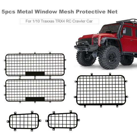 5 Piece Window Mesh Protective Net Metal For 1/10 Traxxas TRX4 RC Crawler Car 17 X 1 X 7cm