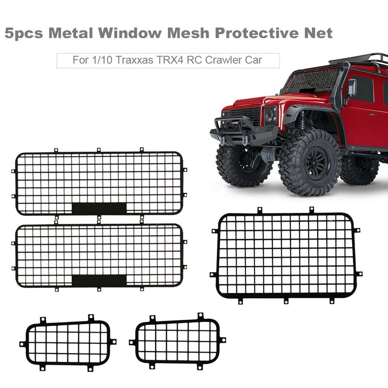 null - 5 Piece Window Mesh Protective Net Metal For 1/10 Traxxas TRX4 RC Crawler Car 17 X 1 X 7cm - Image 1