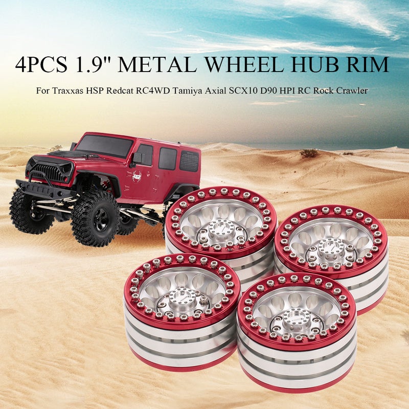 4 Piece 1.9 Inch Wheel Hub Rim Metal For Traxxas HSP Redcat RC4WD Tamiya Axial SCX10 D90 HPI RC Rock Crawler 15 X 3 X 11cm  - Image 1