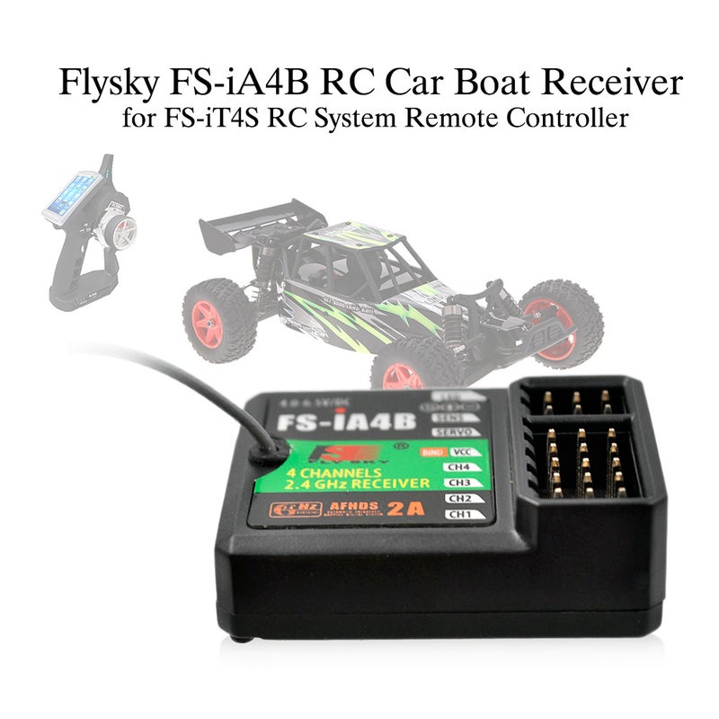Flysky - FS-iA4B RC Car Boat 2.4GHz Receiver For FS-I10 FS-I6 FS-GT2F FS-GT2G FS-IT4S FS-I6S System Remote Controller 4 X 1.5 X 3cm - Image 1