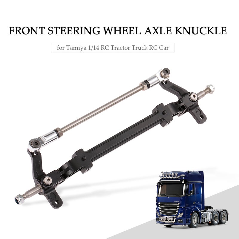 Aluminum Alloy Front Steering Wheel Axle Front Knuckle For Tamiya 1/14 RC Tractor Truck RC Car 20 X 2.5 X 5cm  - Image 2