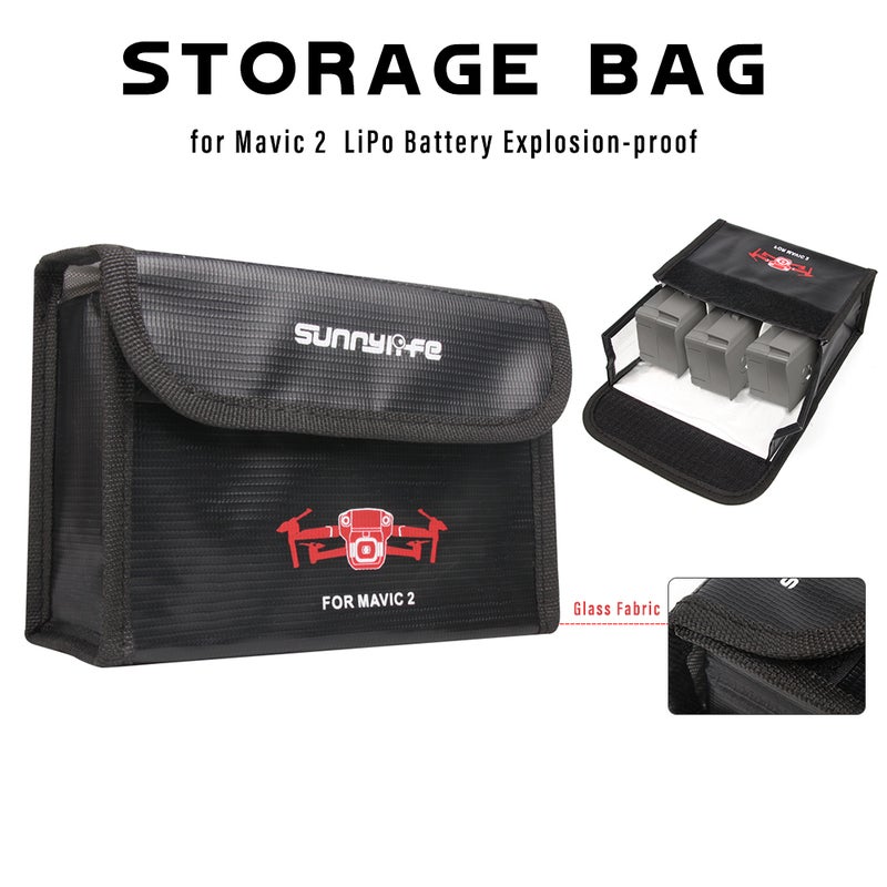 Outdoor Portable Safety Storage Bag for Mavic 2 Pro Zoom Drone Holding Three Batteries 17.2 X 2 X 12.2cm  - Image 2