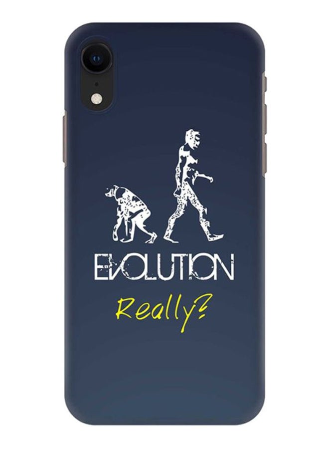 غطاء حماية بطبعة عبارة "Evolution Really" لهاتف أبل آيفون XR أزرق/أبيض/أصفر