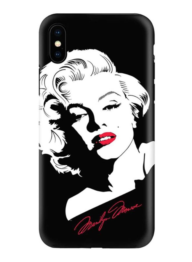 غطاء حماية واقٍ بطبعة شخصية مارلين مونرو لهاتف أبل آيفون/آيفون XS أبيض/أسود/وردي