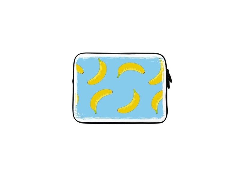 Stylizedd Rolling Bananas Premium Designer Sleeve With Strap For 15-Inch Laptop Blue/Yellow/White  - Image 1