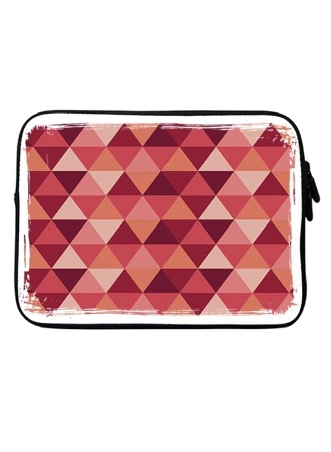 Stylizedd Topsy Turvy Triangles Printed Sleeve With Strap For 15-Inch Laptop Brown/Pink/White - Image 1