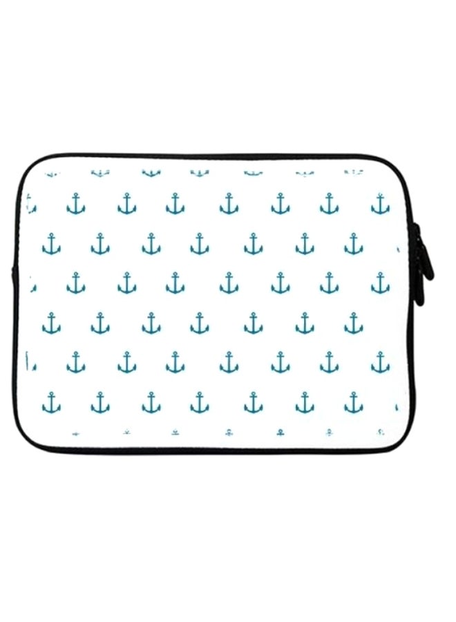 Stylizedd Blue Anchor Printed Sleeve With Strap For 15-Inch Laptop White/Blue - Image 1