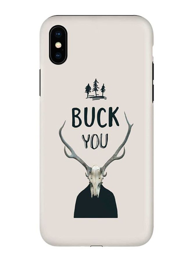 Buck You Case Cover For Apple iPhone X/XS Grey