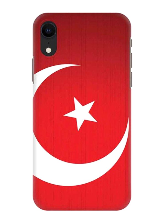 غطاء حماية فلاج أوف تركي لهاتف أبل آيفون XR أبيض/أحمر