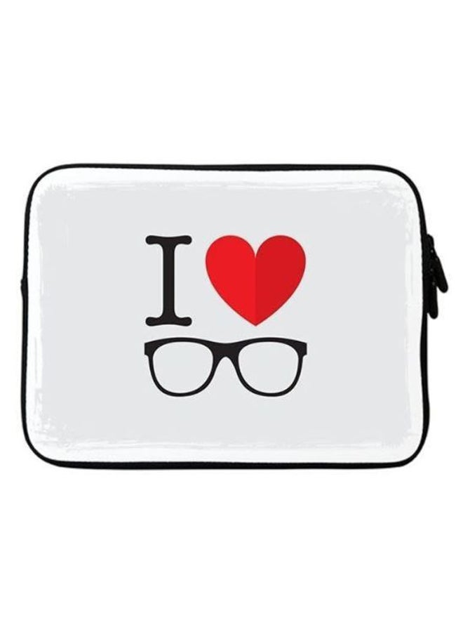 Stylizedd I Love Glasses Sleeve For Apple MacBook 11-12-Inch Grey  - Image 1