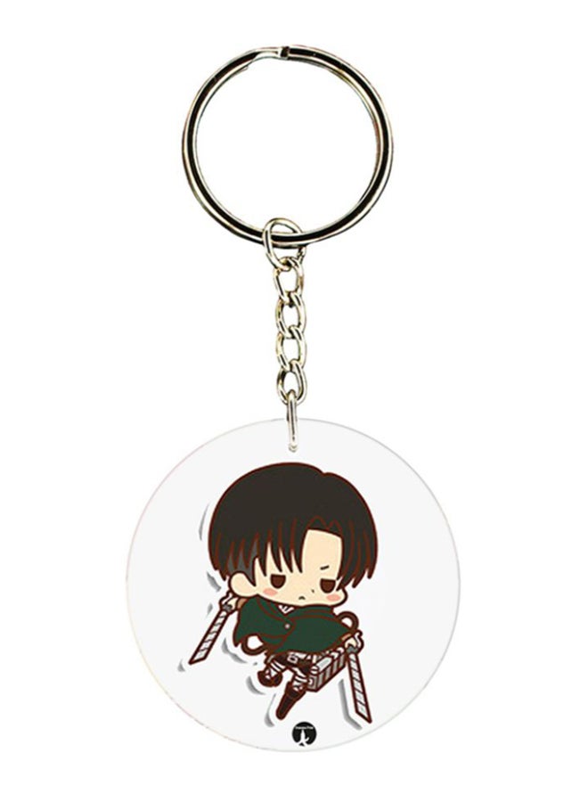 BP Attack On Titan Printed Keychain Green/Brown/Silver