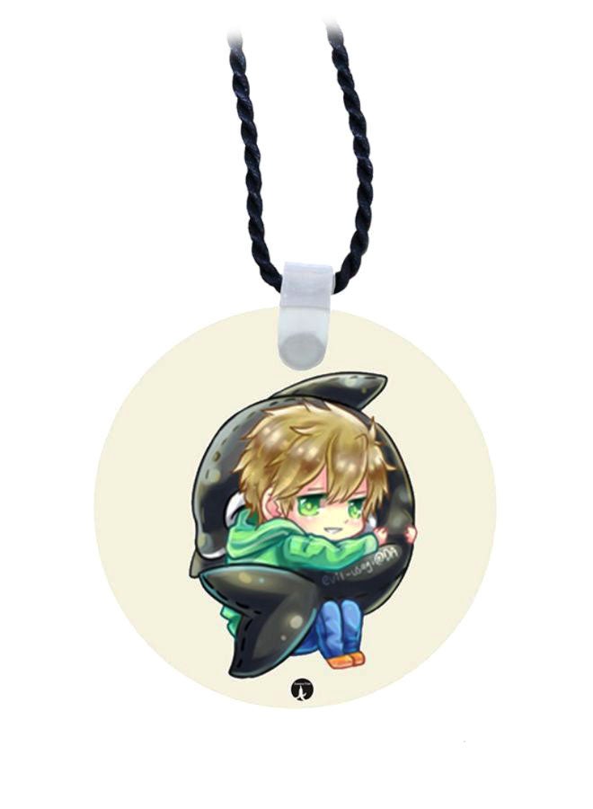 BP 2-In-1 Free Printed Keychain And Necklace Black/Green/Blue - Image 2