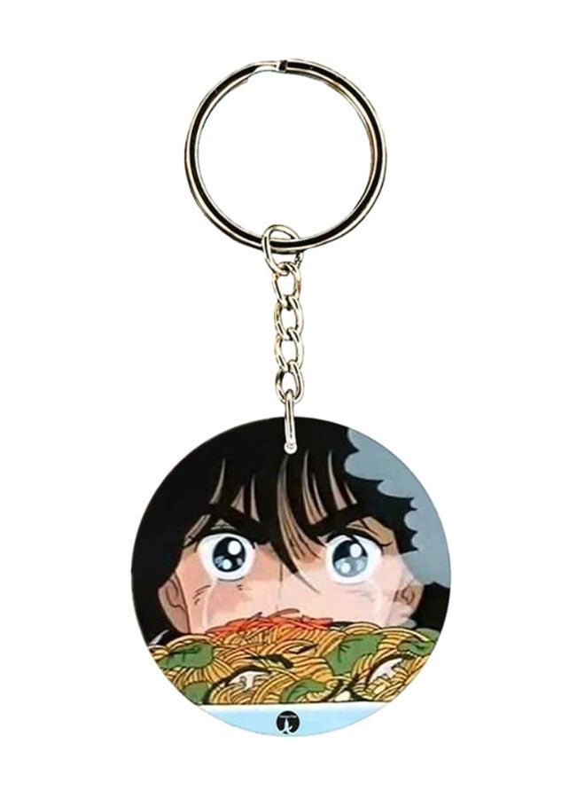 BP Double Sided Anime Kabamaru Printed Keychain Black/Green/Silver