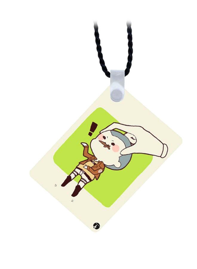 BP 2-In-1 Attack On Titan Printed Keychain And Necklace Green/White/Brown - Image 2