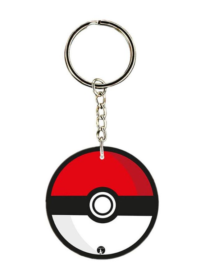 BP Pokemon Printed Keychain Silver/Red/Black