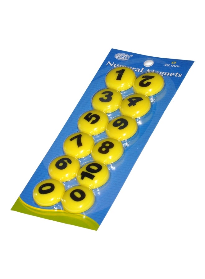 FIS Pack Of 12 Numeral Magnets Yellow - Image 1