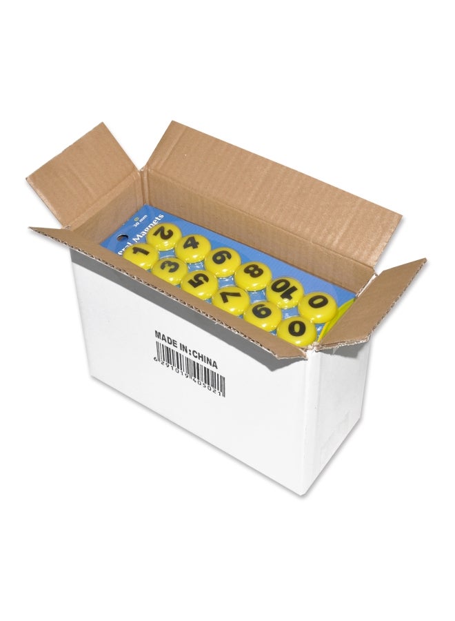 FIS Pack Of 12 Numeral Magnets Yellow - Image 2