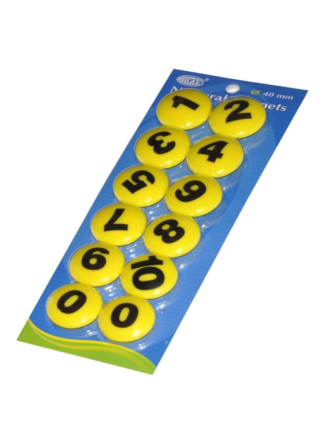 FIS Pack Of 12 Numeral Magnets Yellow - Image 1