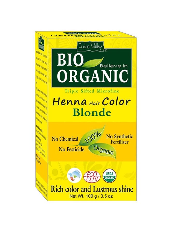 Indus Valley Organic Henna Hair Colour Blonde 100grams  - Image 1