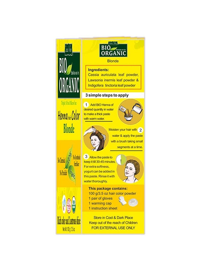 Indus Valley Organic Henna Hair Colour Blonde 100grams  - Image 2