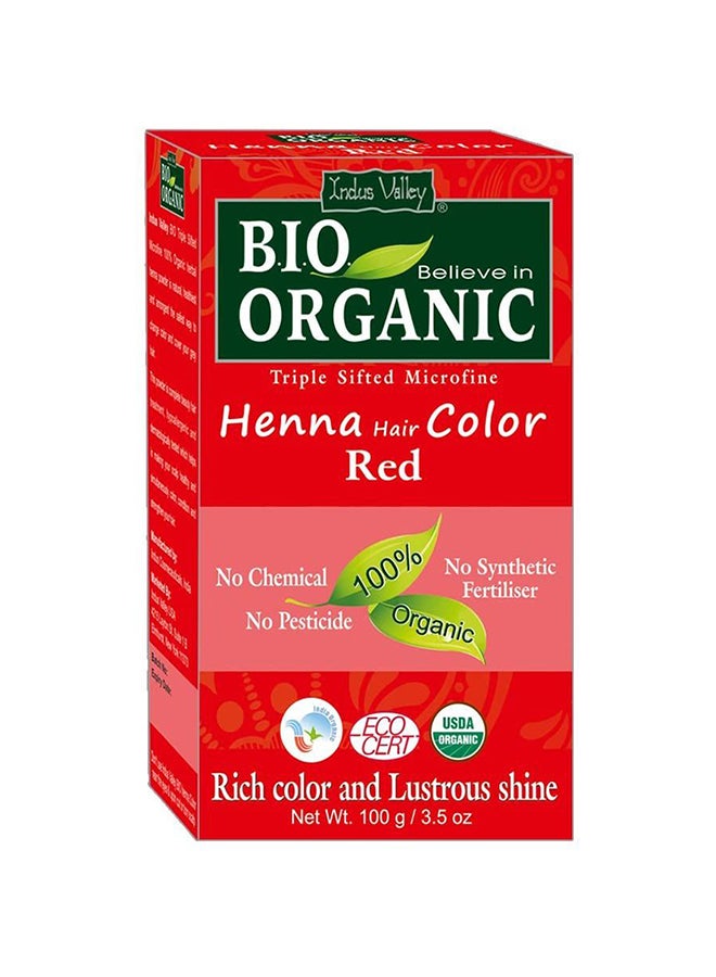 Indus Valley Organic Henna Hair Colour Red 100grams  - Image 1