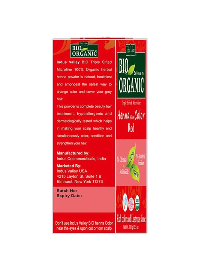 Indus Valley Organic Henna Hair Colour Red 100grams  - Image 3
